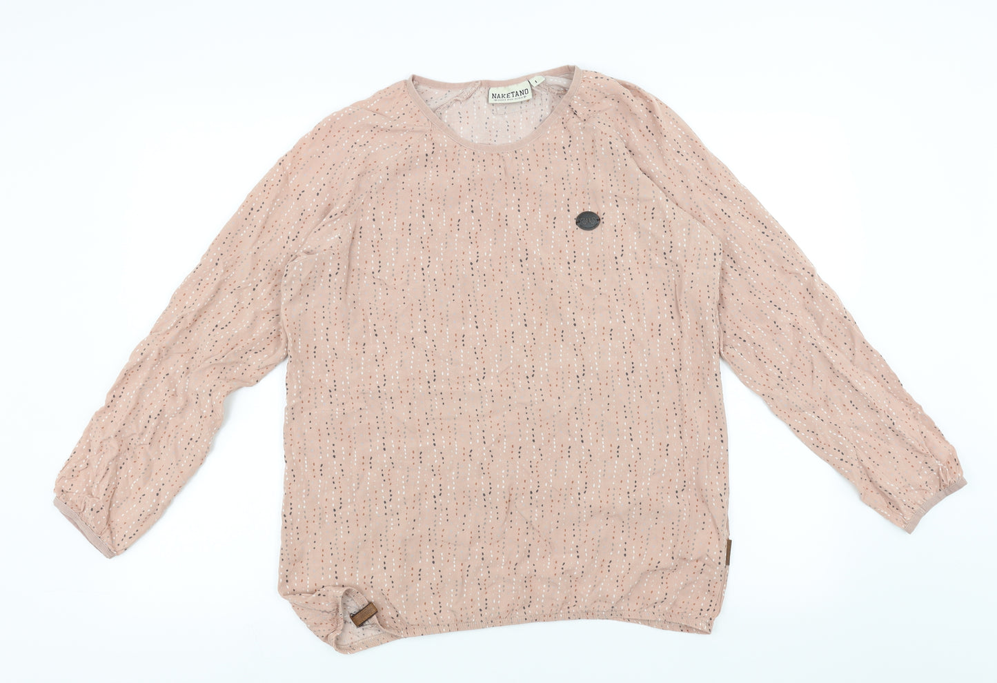 Naketano Womens Pink Geometric  Basic Blouse Size L