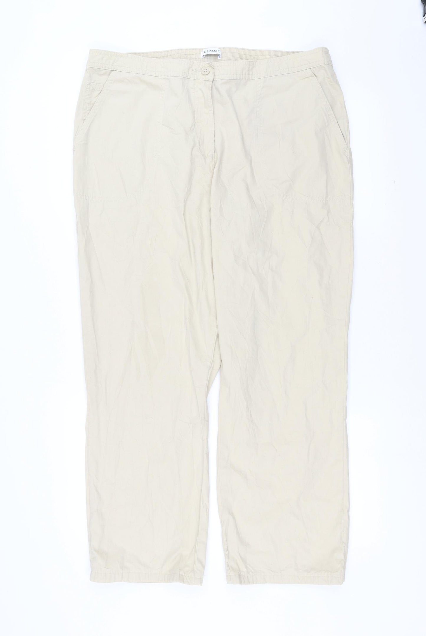 Marks and Spencer Womens Beige   Trousers  Size 18 L27 in