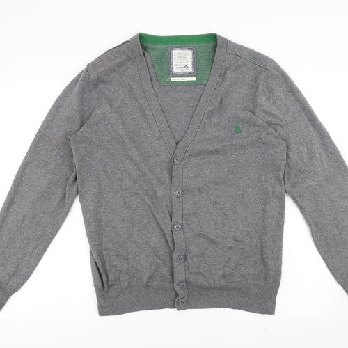 Duffer of St. George Mens Grey  Rayon Cardigan Jumper Size L