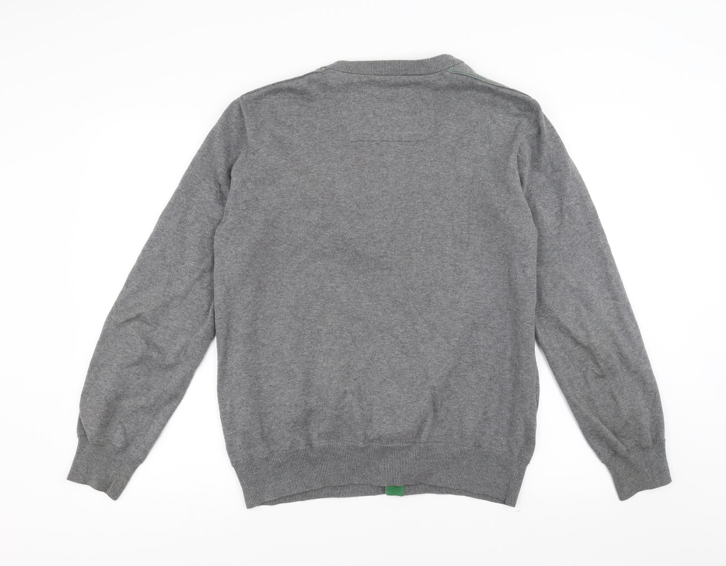 Duffer of St. George Mens Grey  Rayon Cardigan Jumper Size L