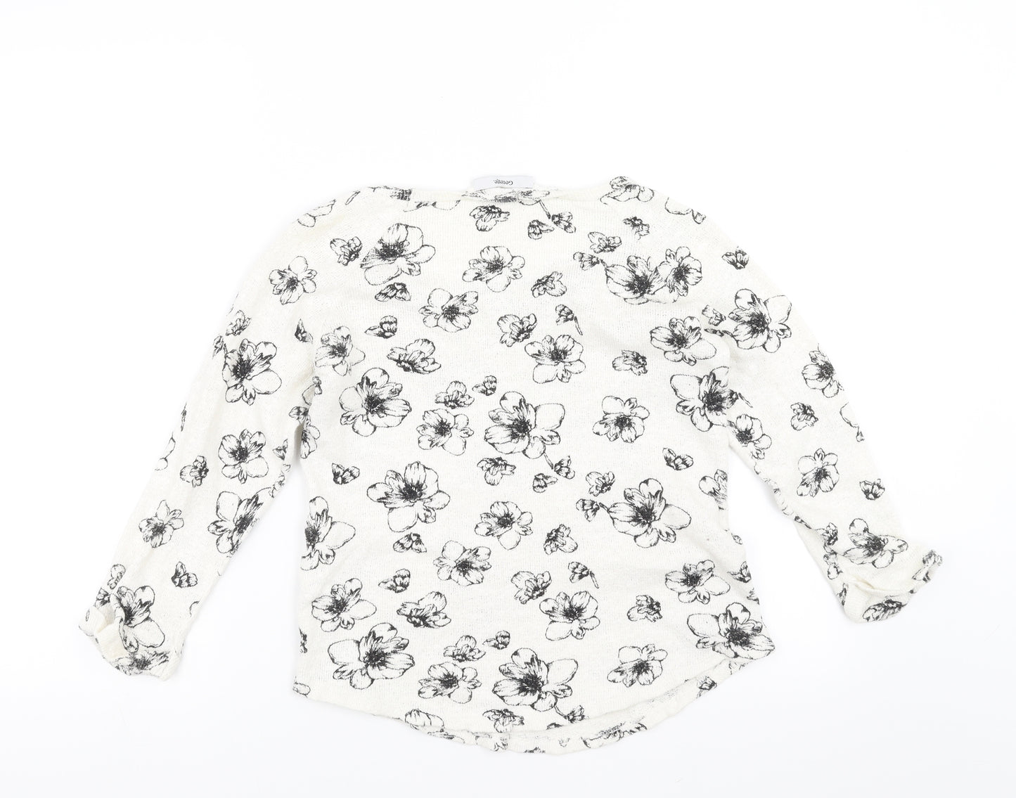 George Womens White Floral  Pullover Jumper Size 10