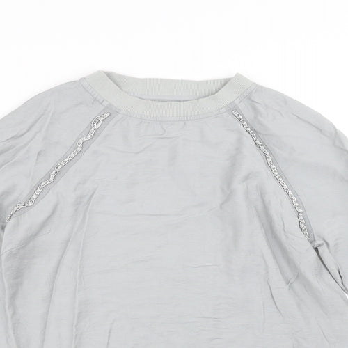 NEXT Womens Grey   Basic Blouse Size 10  - Chain detail