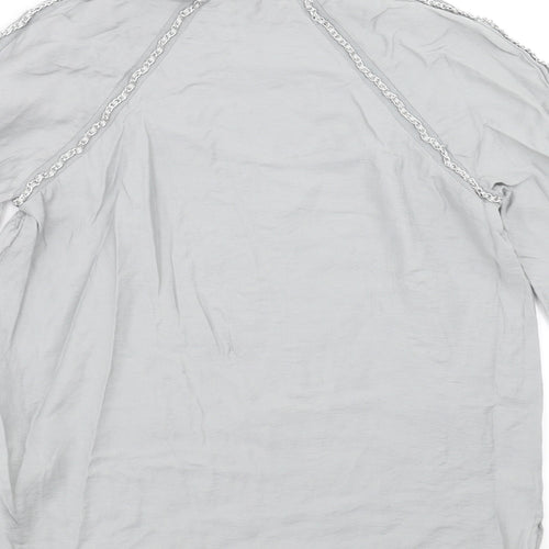 NEXT Womens Grey   Basic Blouse Size 10  - Chain detail