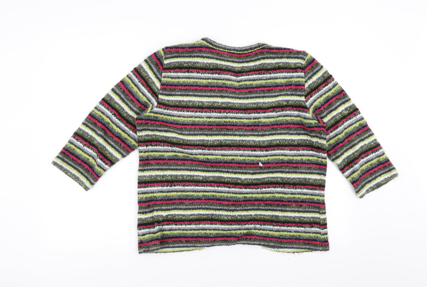 Marks and Spencer Womens Multicoloured Striped  Cardigan Jumper Size L