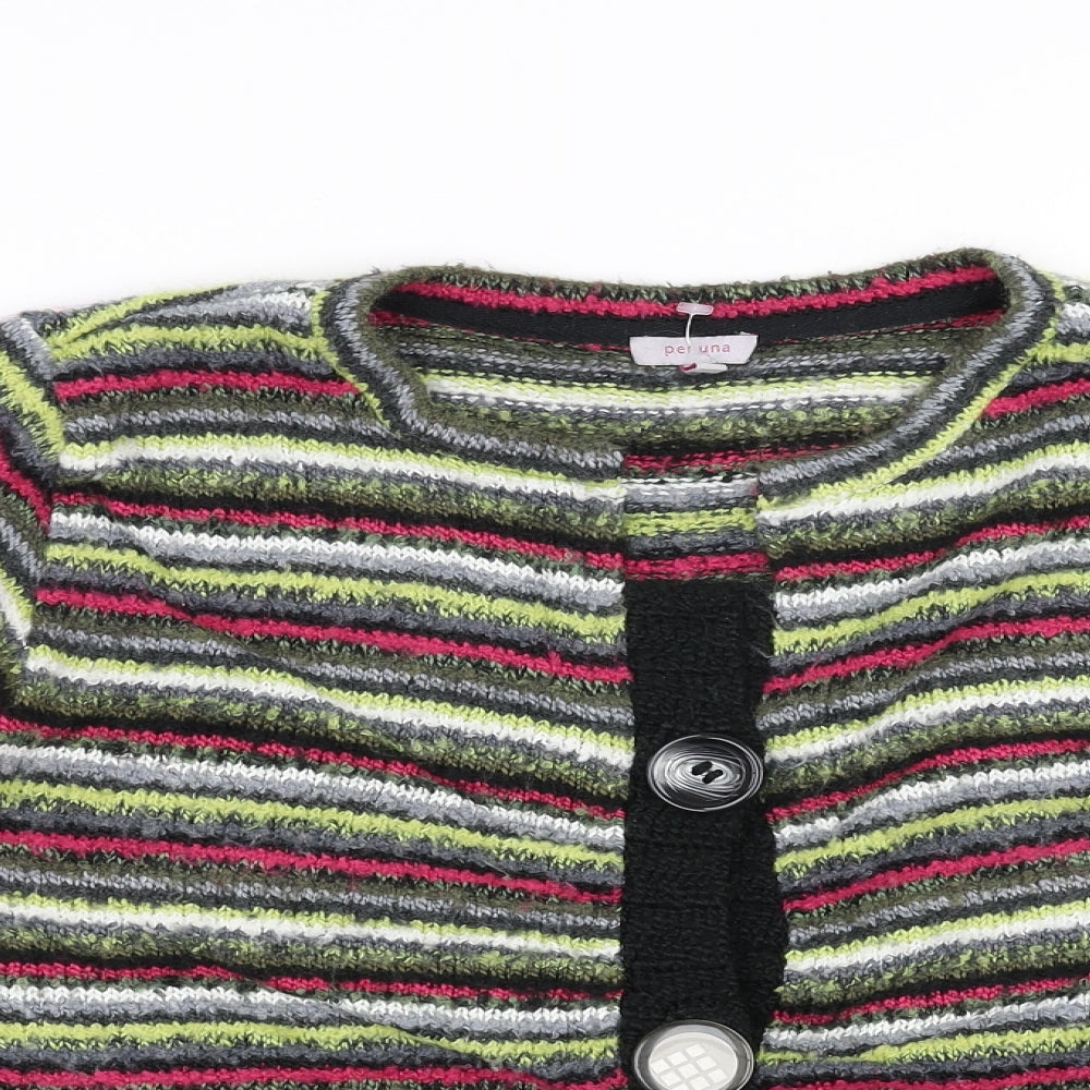 Marks and Spencer Womens Multicoloured Striped  Cardigan Jumper Size L