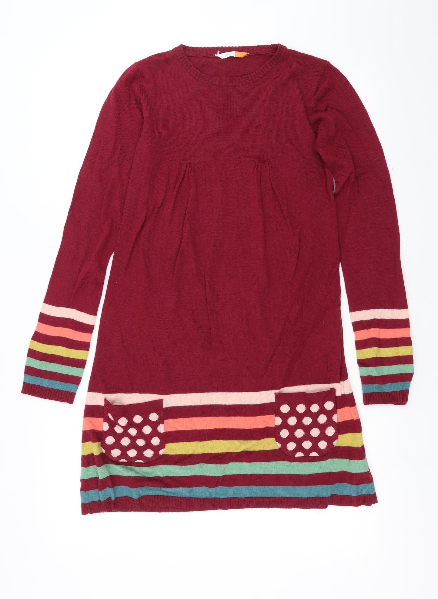 John Lewis Girls Red   Jumper Dress  Size 12 Years