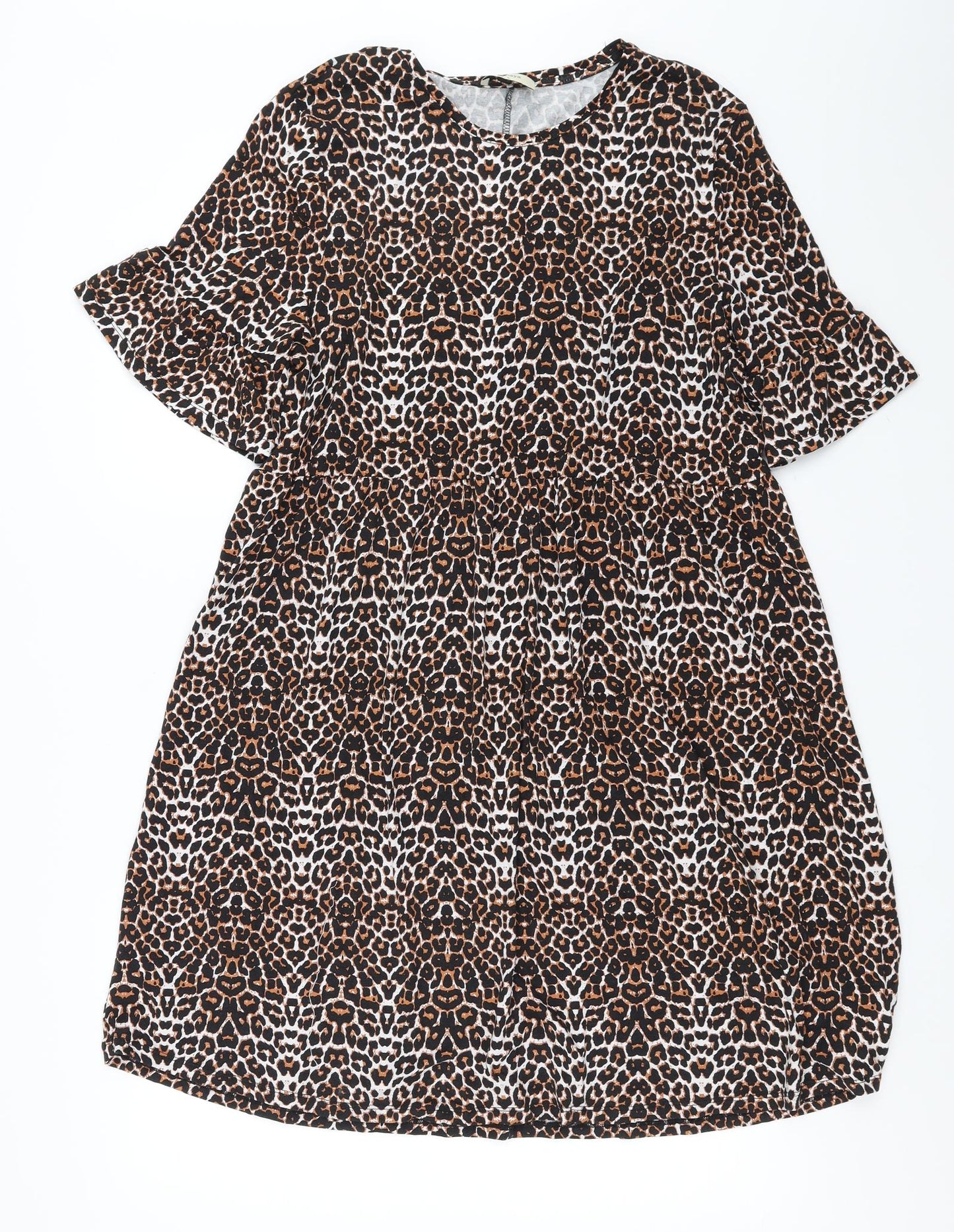 Papaya Womens Brown Animal Print  Fit & Flare  Size L