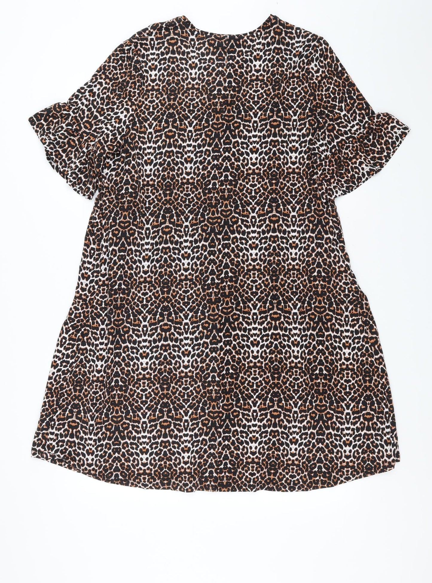 Papaya Womens Brown Animal Print  Fit & Flare  Size L
