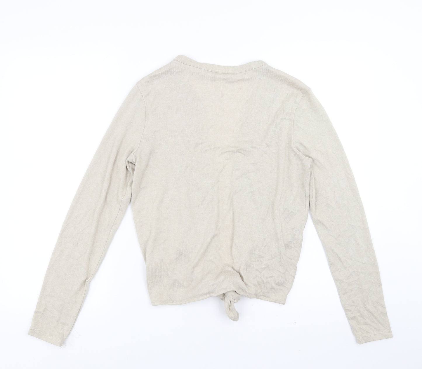H&M Womens Beige   Cardigan Jumper Size S  - tie front