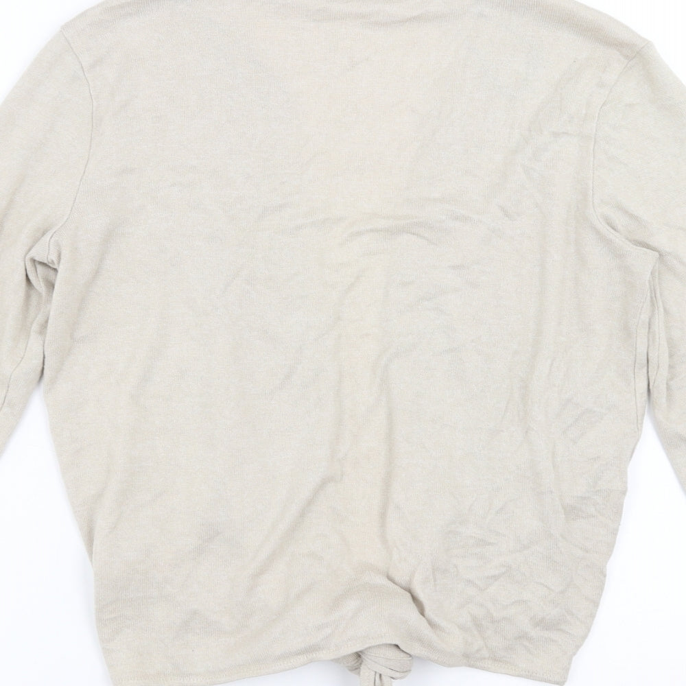 H&M Womens Beige   Cardigan Jumper Size S  - tie front