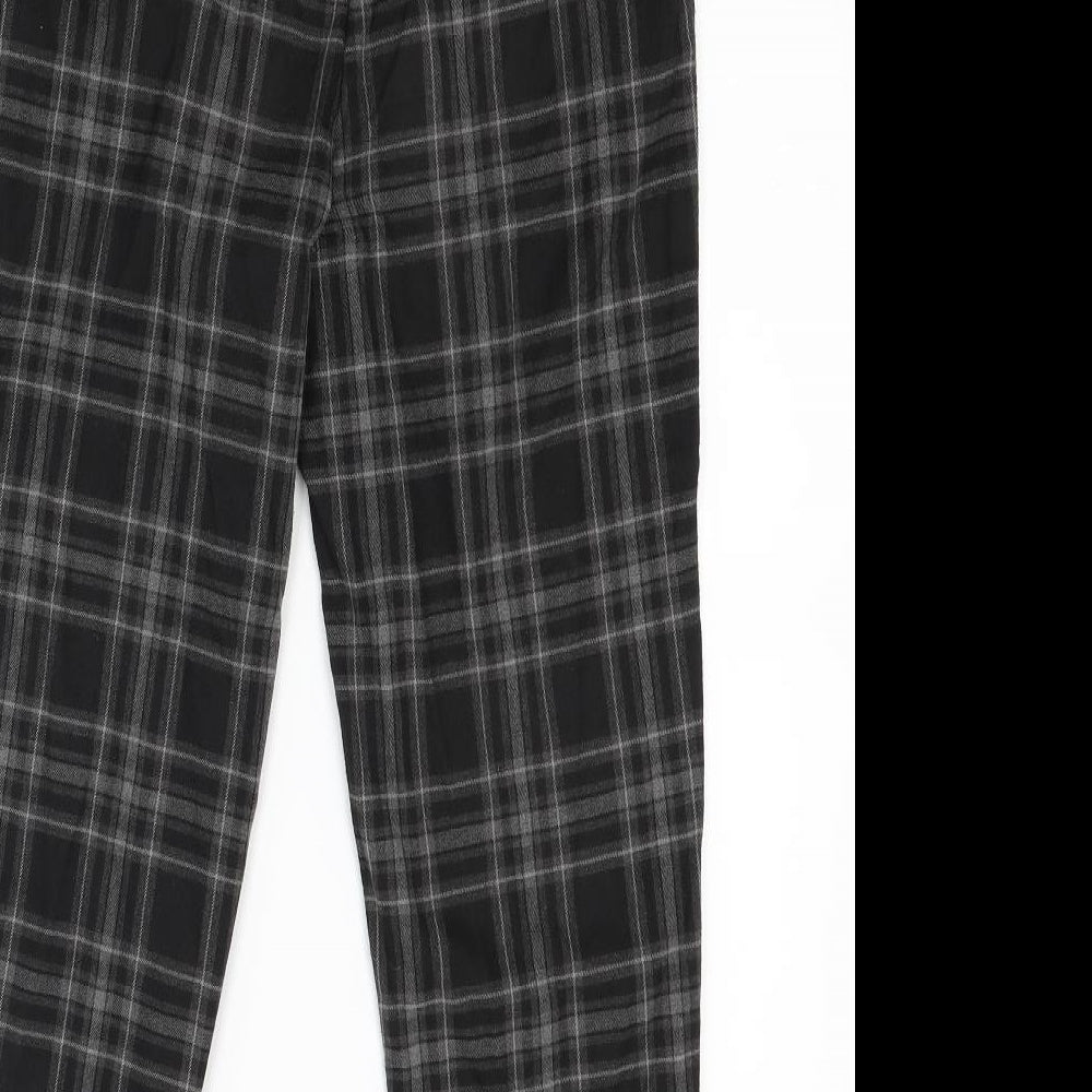 Pull&Bear Womens Grey Check  Trousers  Size 8 L25 in