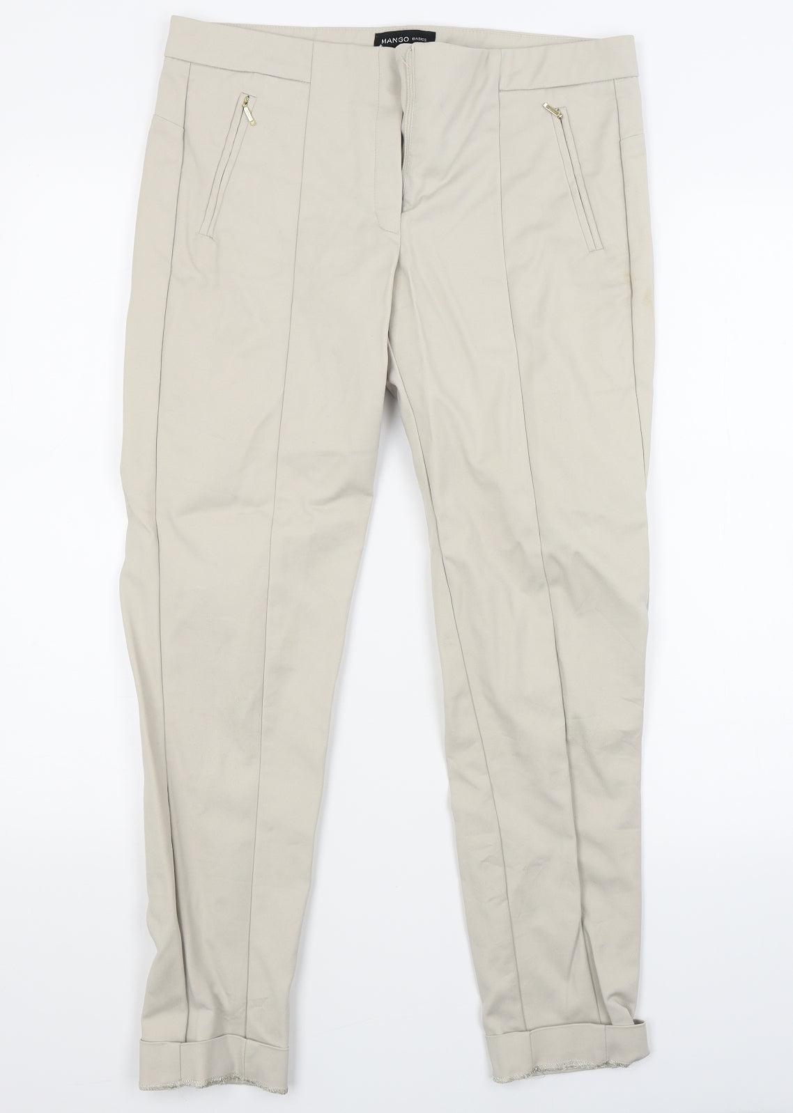 Mango Womens Beige   Trousers  Size 12 L25 in