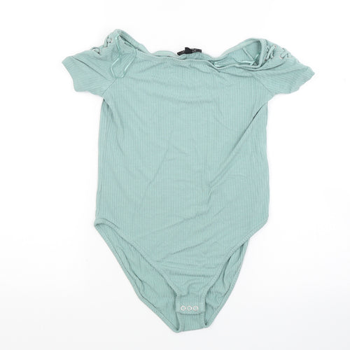 Topshop Womens Green  Jersey Leotard One-Piece Size 10