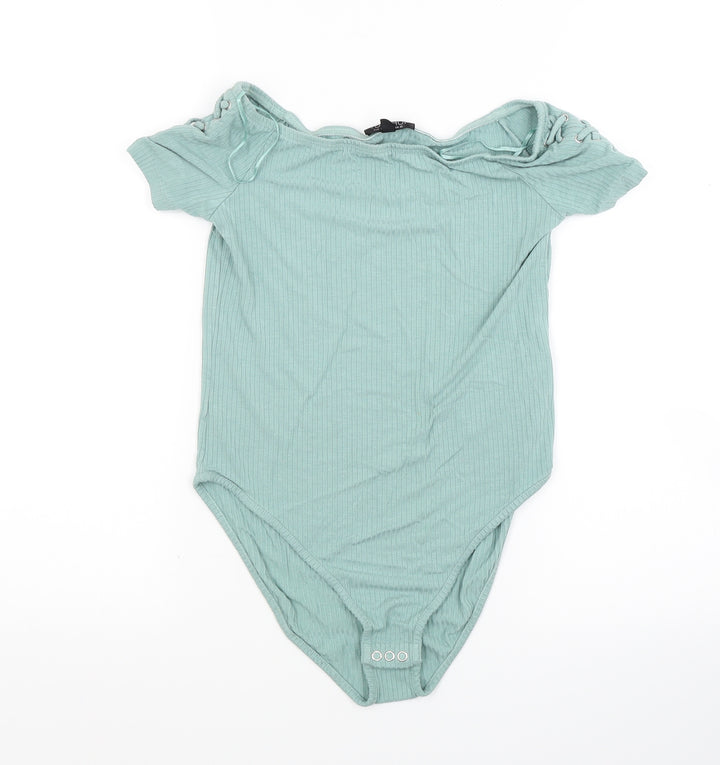 Topshop Womens Green  Jersey Leotard One-Piece Size 10