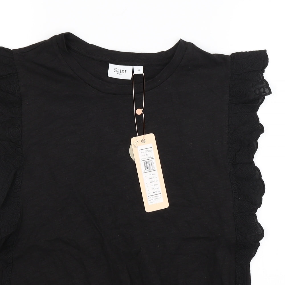 Saint Tropez Clothing Womens Black   Basic T-Shirt Size M