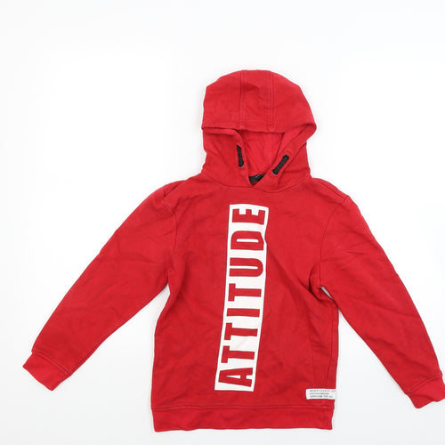George Boys Red  Jersey Pullover Hoodie Size 8-9 Years  - Attitude