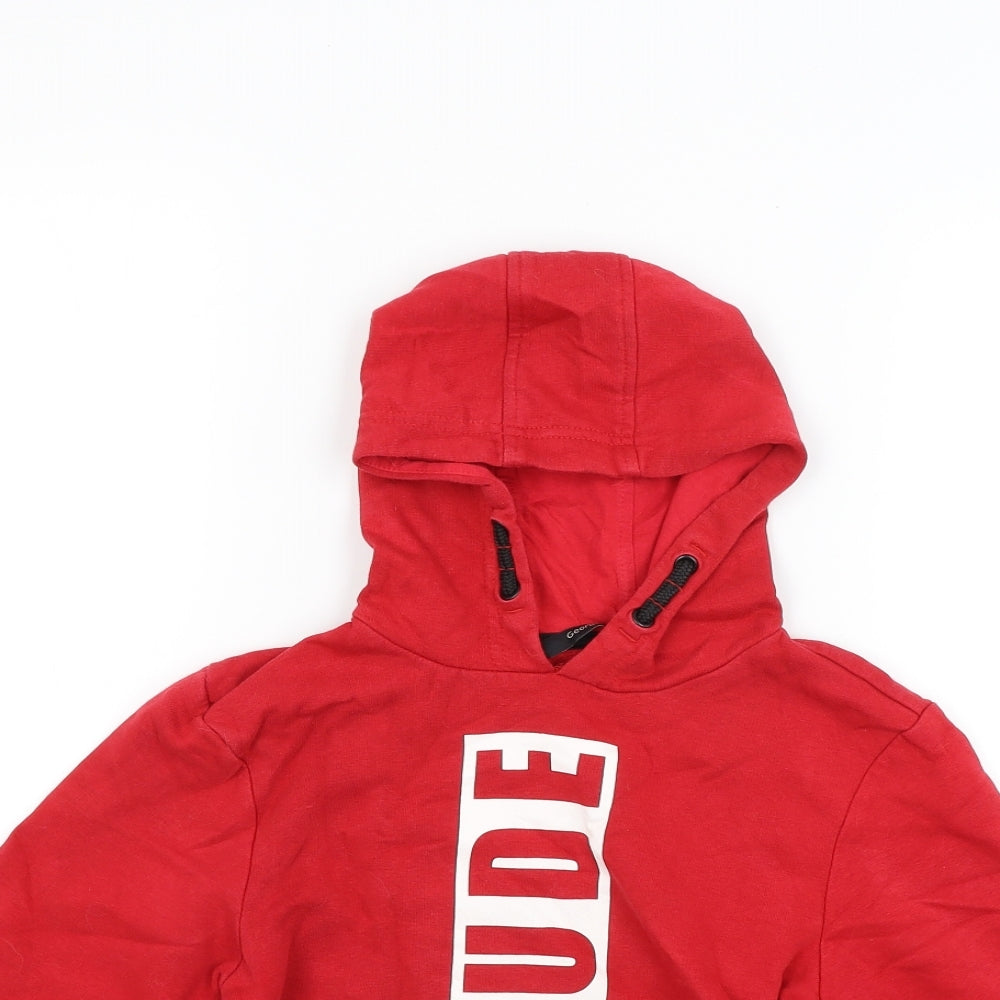 George Boys Red  Jersey Pullover Hoodie Size 8-9 Years  - Attitude