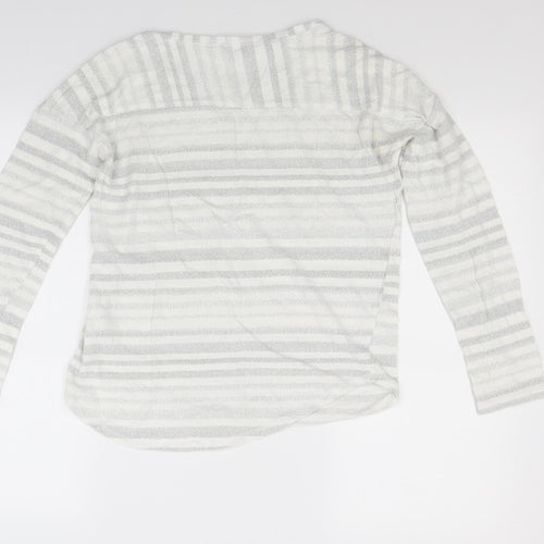 NEXT Womens White Striped Knit Pullover Jumper Size 8