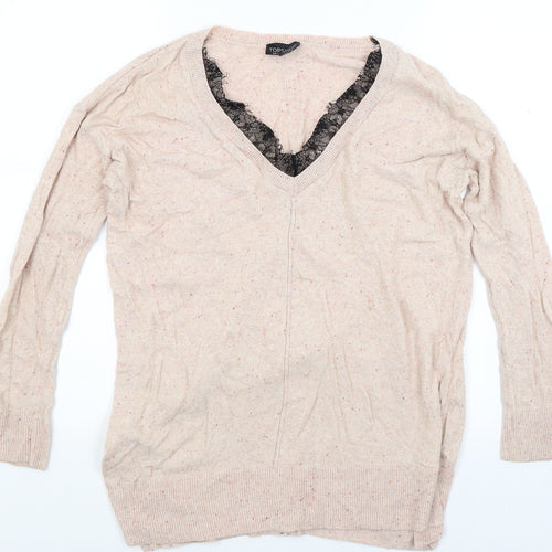 Topshop Womens Pink  Knit Pullover Jumper Size 6