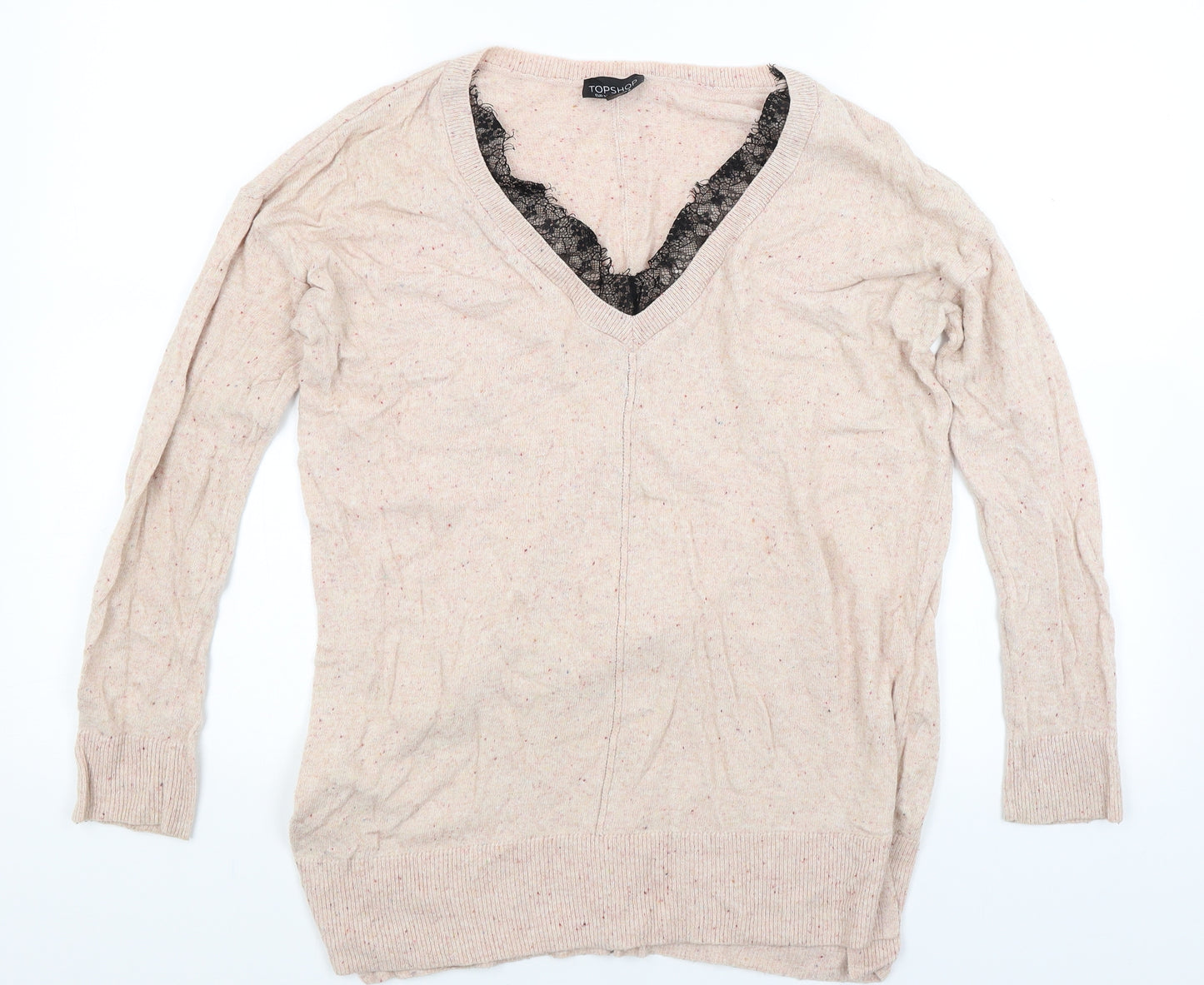 Topshop Womens Pink  Knit Pullover Jumper Size 6