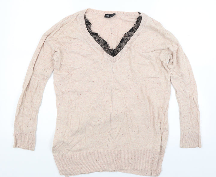 Topshop Womens Pink  Knit Pullover Jumper Size 6