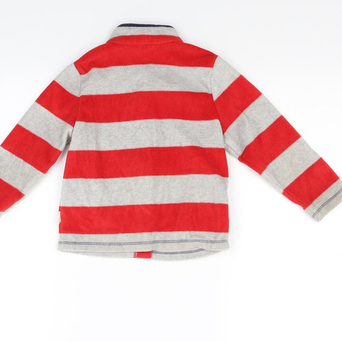 Mothercare Boys Red Striped Fleece Jacket Coat Size 2-3 Years