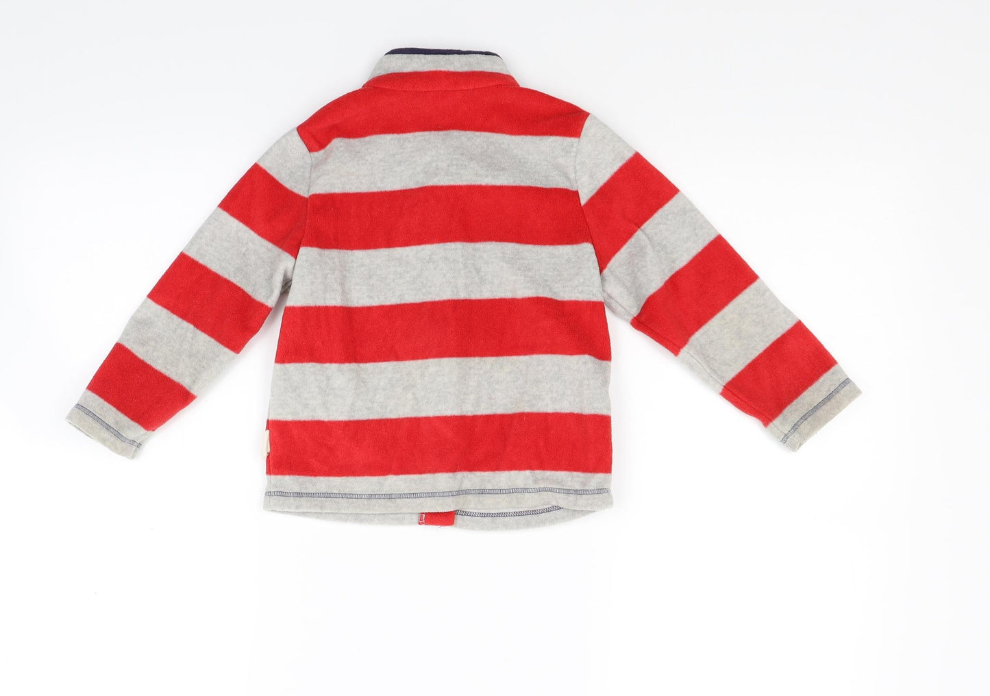 Mothercare Boys Red Striped Fleece Jacket Coat Size 2-3 Years