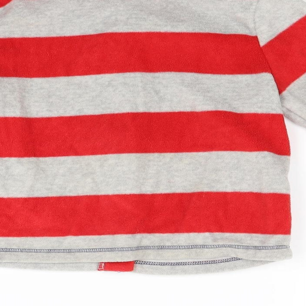 Mothercare Boys Red Striped Fleece Jacket Coat Size 2-3 Years