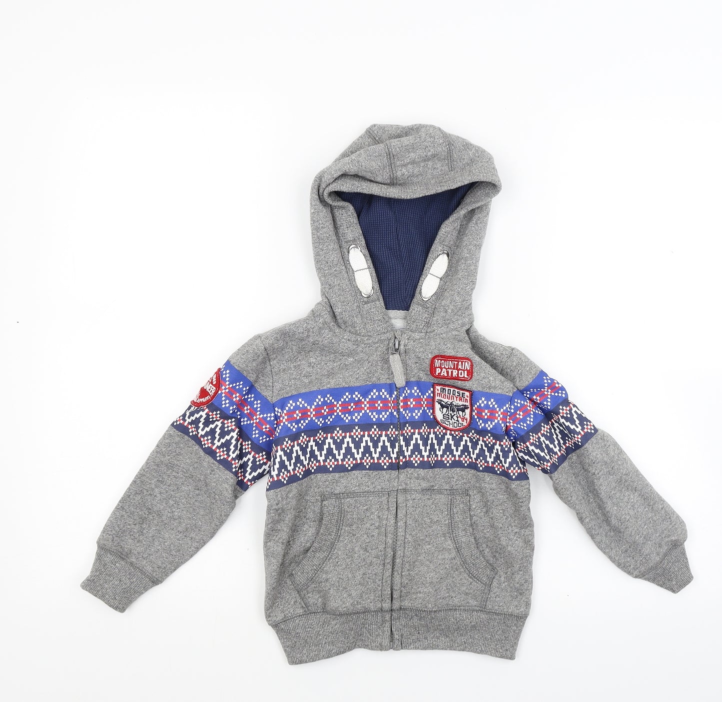 TU Boys Grey  Jersey Full Zip Hoodie Size 2-3 Years