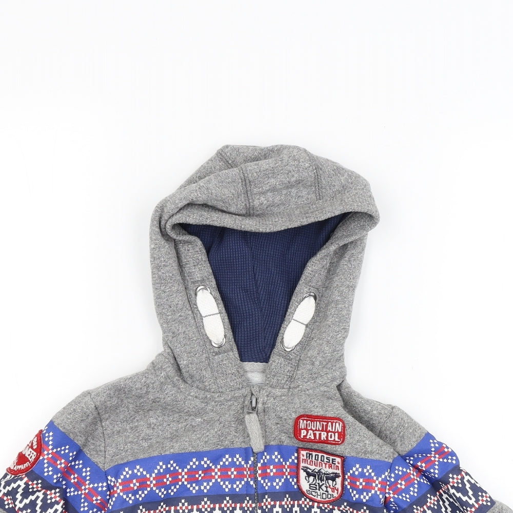 TU Boys Grey  Jersey Full Zip Hoodie Size 2-3 Years