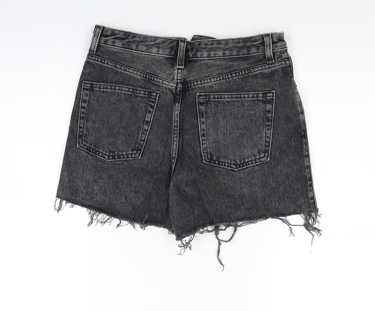 Topshop Womens Black  Denim Cut-Off Shorts Size 8