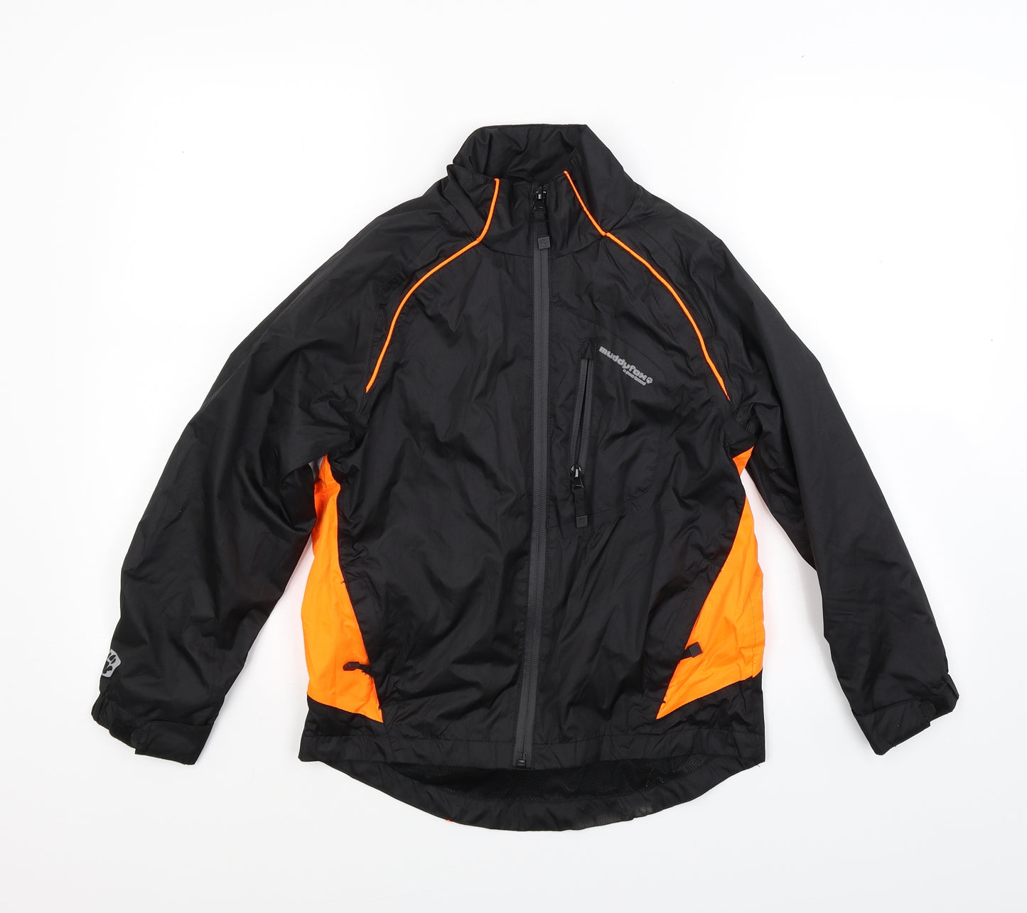 Muddy Fox Boys Black  Canvas Windbreaker Coat Size 7-8 Years