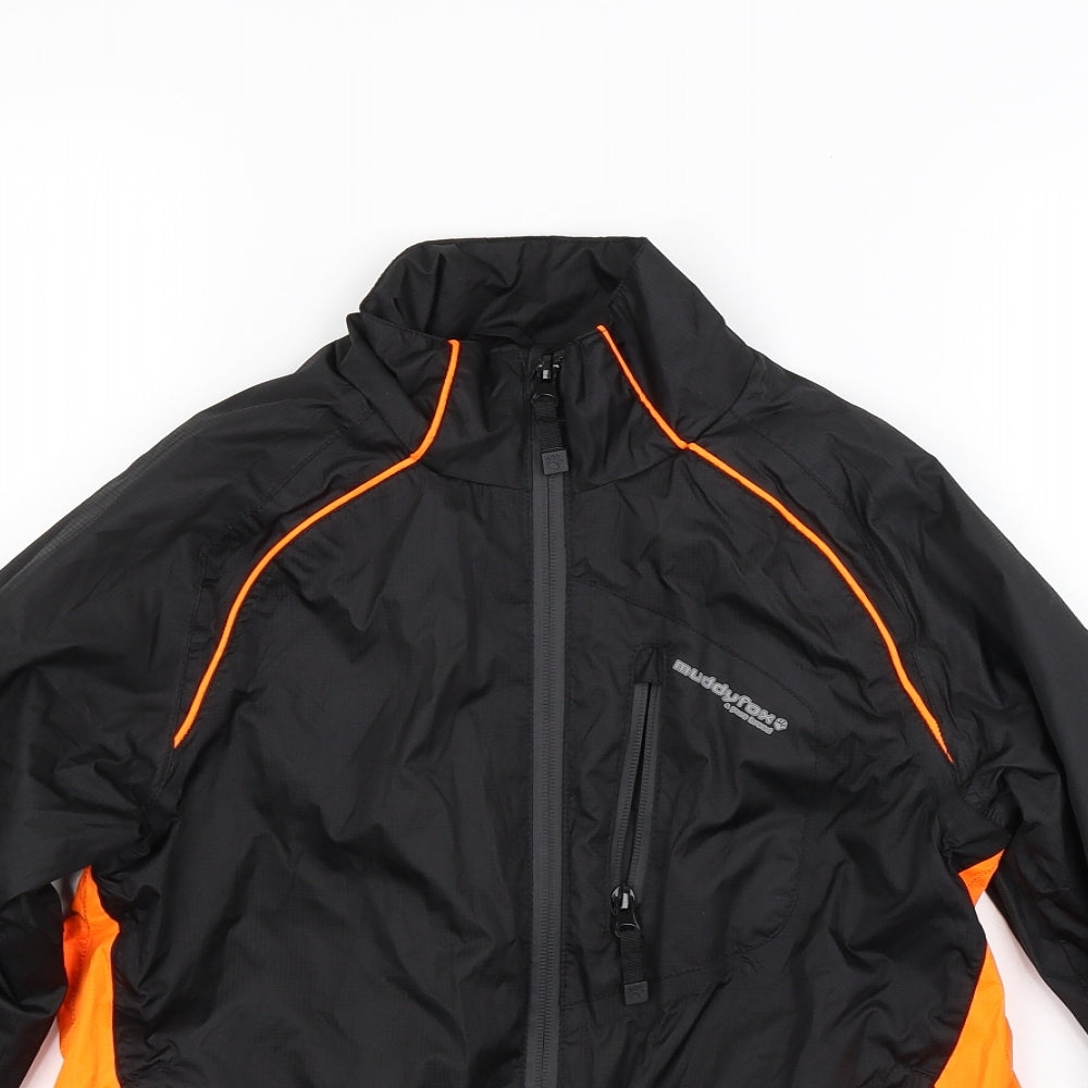 Muddy Fox Boys Black  Canvas Windbreaker Coat Size 7-8 Years