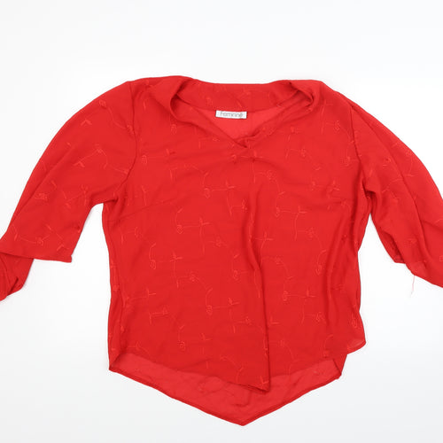Feminine Womens Red   Basic Blouse Size 20