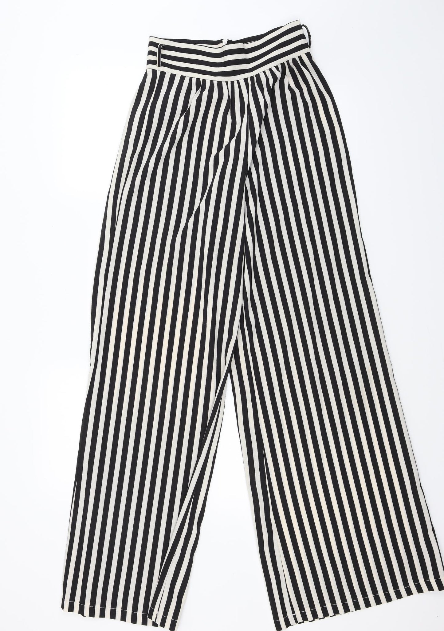 Boohoo Womens White Striped  Trousers  Size 6 L30 in