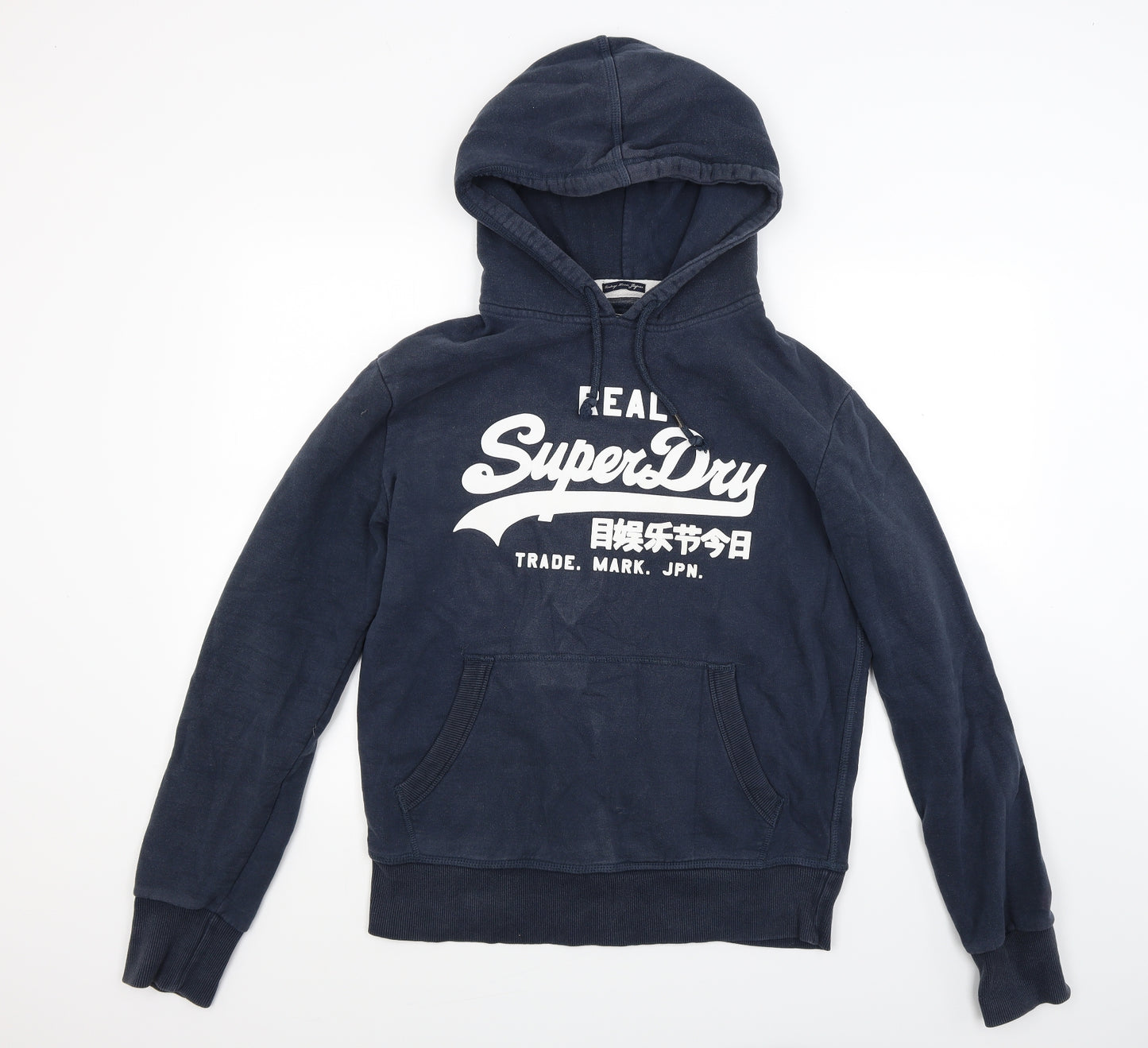 Superdry Mens Blue  Jersey Pullover Hoodie Size M