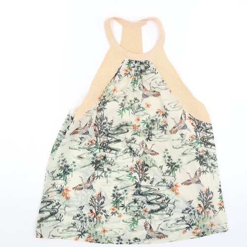 H&M Womens Green Floral  Basic Blouse Size S