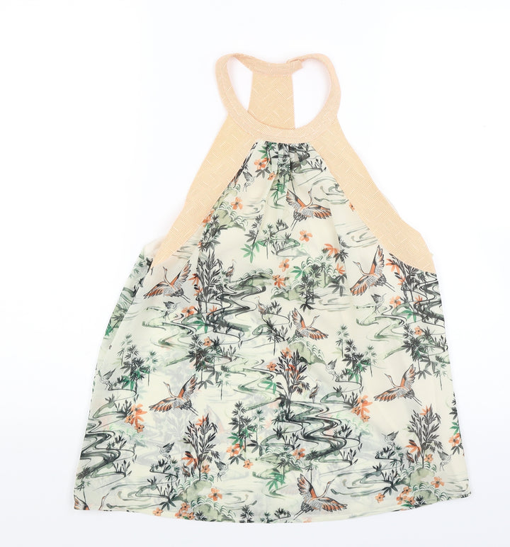 H&M Womens Green Floral  Basic Blouse Size S