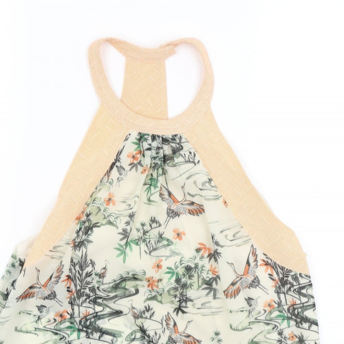 H&M Womens Green Floral  Basic Blouse Size S