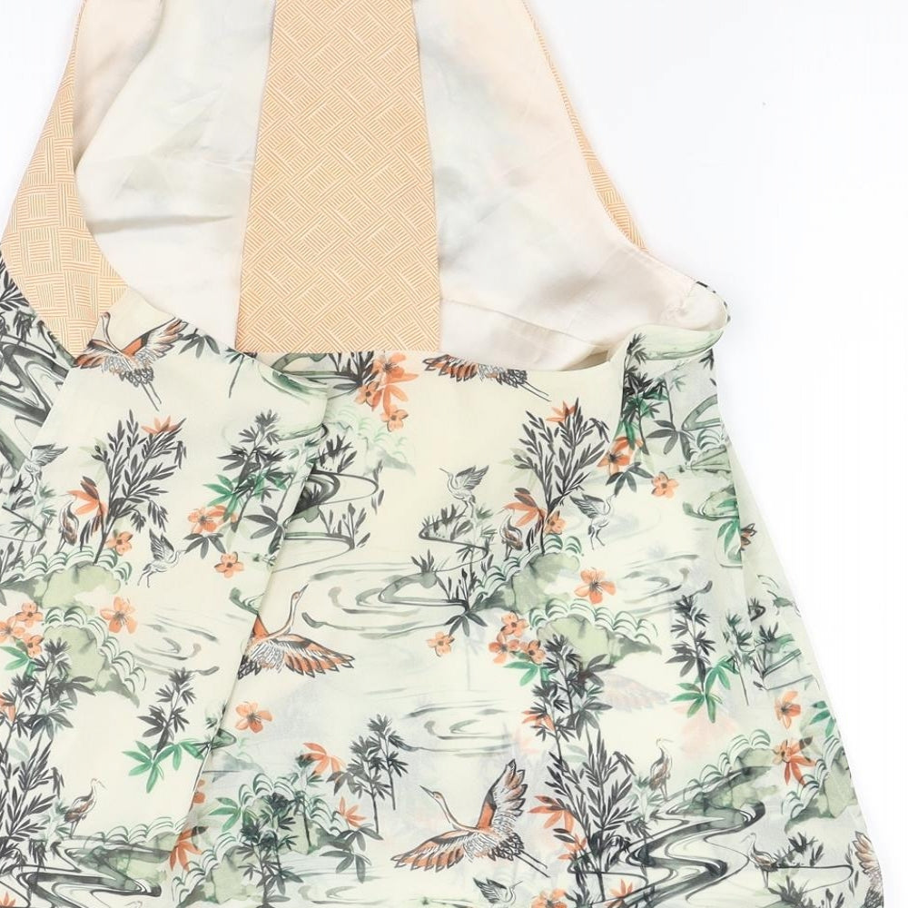 H&M Womens Green Floral  Basic Blouse Size S