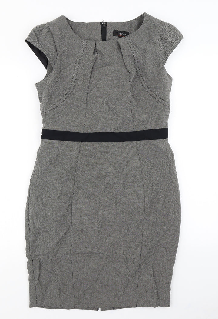 New Look Womens Black Check  Pencil Dress  Size 12