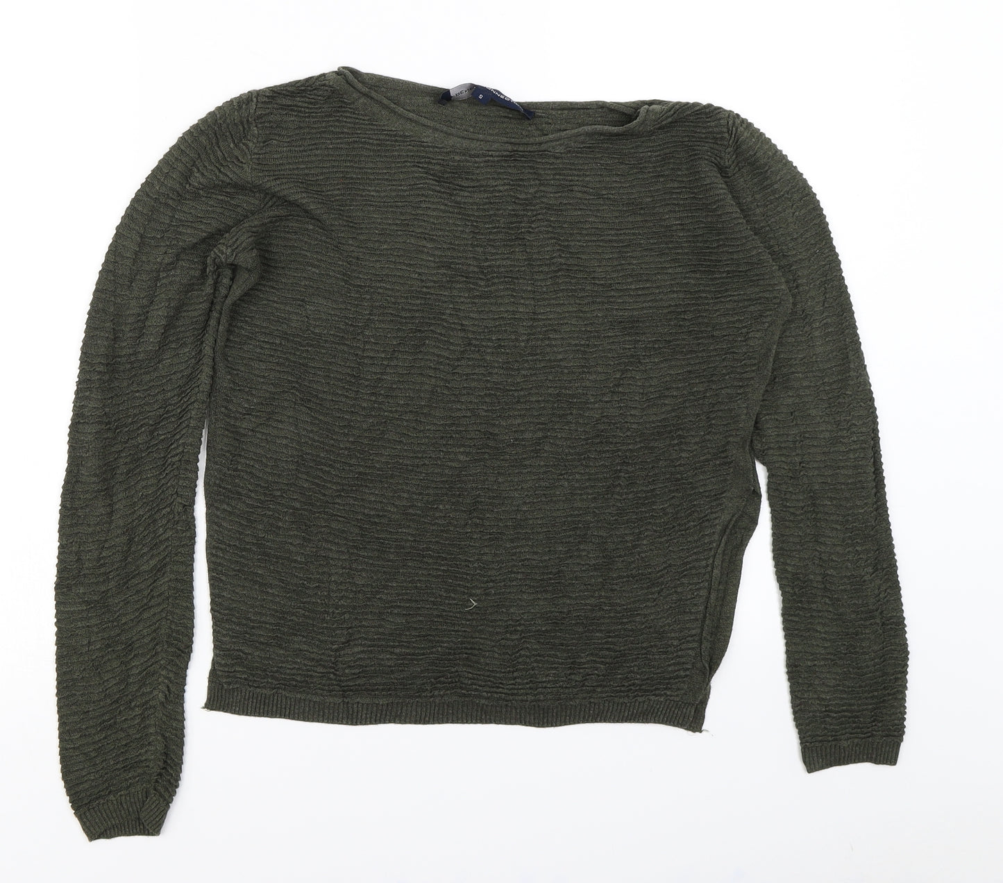 French Connection Womens Green   Basic T-Shirt Size S  - ribbed