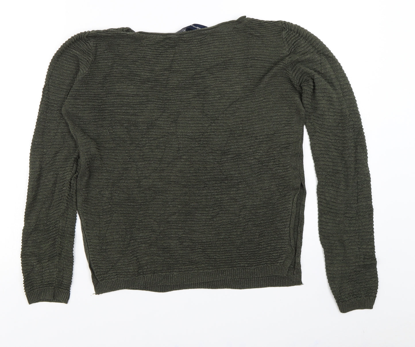 French Connection Womens Green   Basic T-Shirt Size S  - ribbed