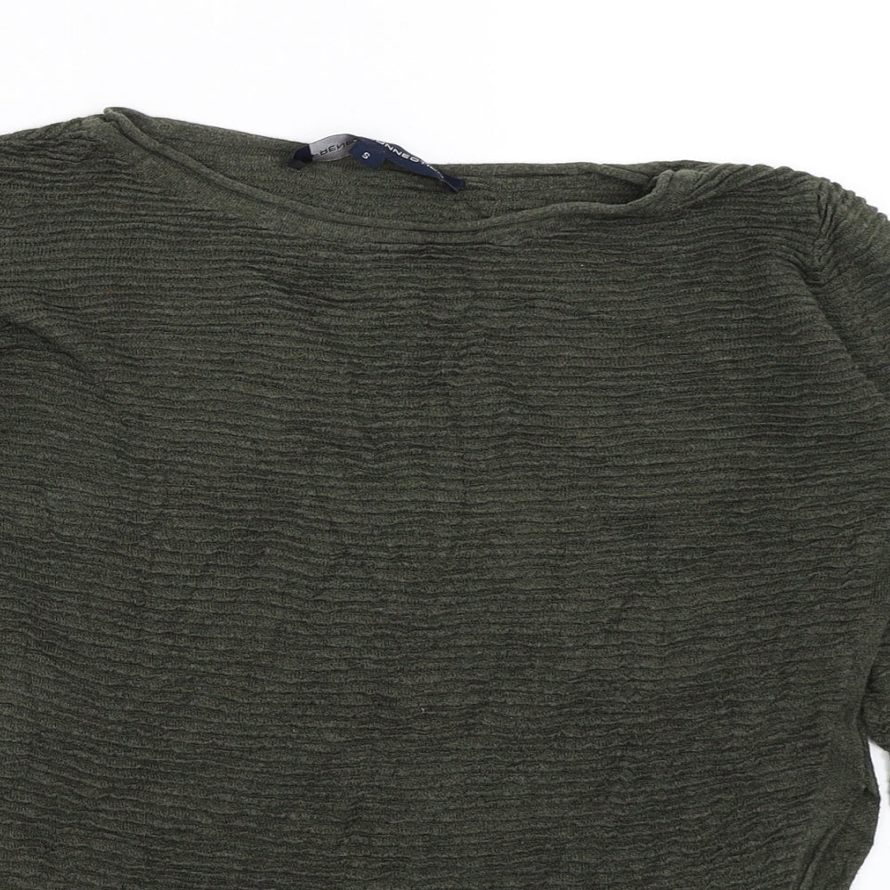 French Connection Womens Green   Basic T-Shirt Size S  - ribbed