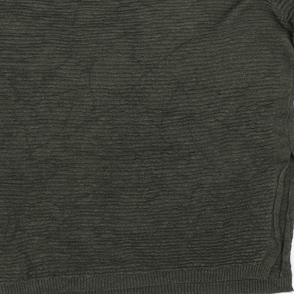 French Connection Womens Green   Basic T-Shirt Size S  - ribbed