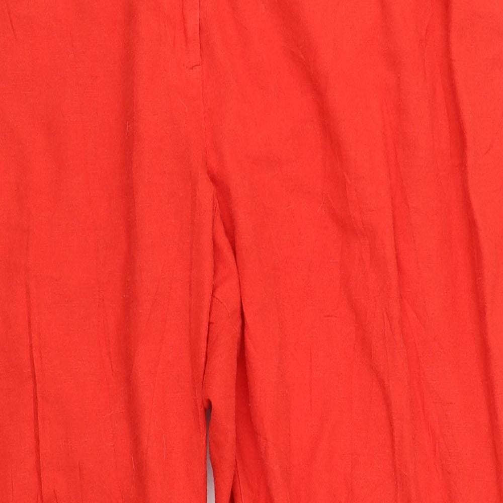 M&S Collection Womens Red   Capri Trousers Size 18 L26 in
