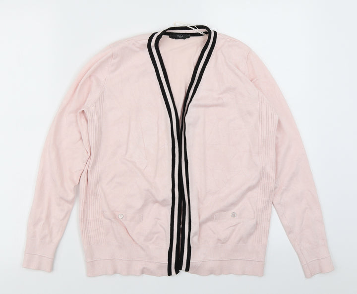 M&Co Womens Pink  Knit Cardigan Jumper Size 10