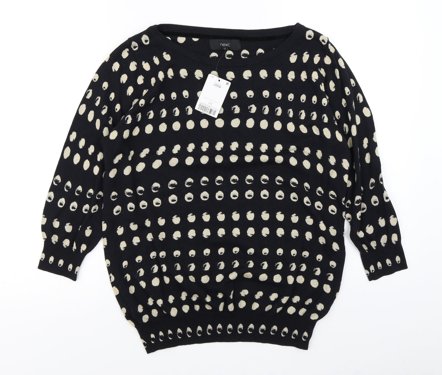 NEXT Womens Black Polka Dot  Pullover Jumper Size 16