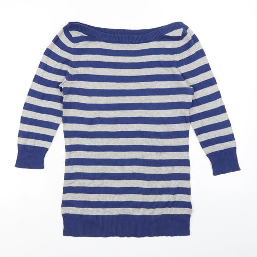 Twenty One Womens Blue Striped  Pullover Jumper Size L