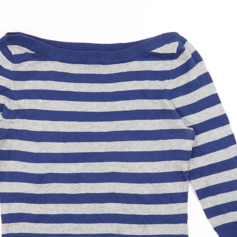 Twenty One Womens Blue Striped  Pullover Jumper Size L